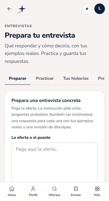 Entrevistas en PolarisFlow: preparar una entrevista concreta con la oferta