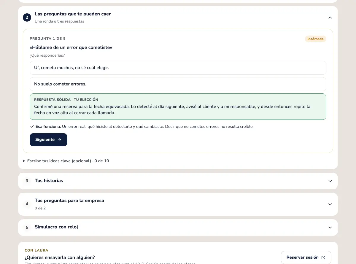 Preparación de la entrevista por fases: ¿qué responderías?, con la respuesta sólida y el porqué