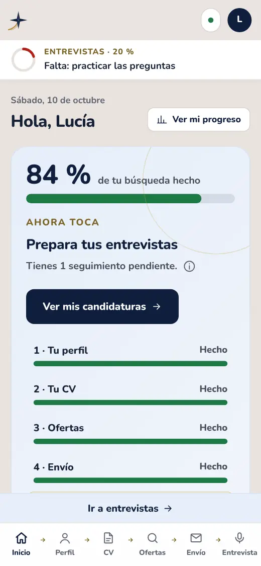 PolarisFlow en el móvil: inicio